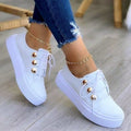 Light Breathable Casual Female Flat Shoes Black/White/Gold/Rose Gold